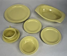 Prolon Ware Melamine Dinnerware Lot Serving Bowl Plates Cup Saucer Vintage