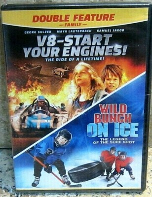 V8 Start Your Engines & Wild Bunch on Ice DVD's  Family Double Feature- New