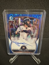Jacob Melton 2023 Bowman Chrome Blue Raywave Auto /150 Astros #1 Prospect 🔥