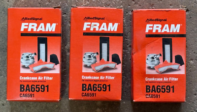 3 pack FRAM Crankcase Air Filter BA6591 / CA6591 - 3 New in Package / Box