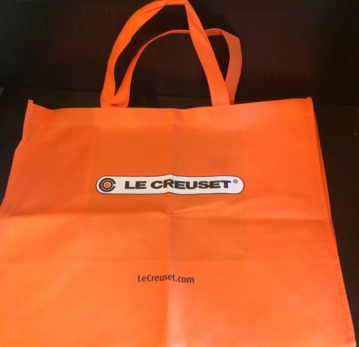 20x15x9.5 LE CREUSET Large Orange Eco-Friendly Reusable Shopping