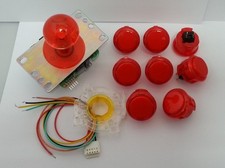 Japan Sanwa Clear Red Joystick Buttons Set of 8 OBSC-30-CR Video Game GT-Y