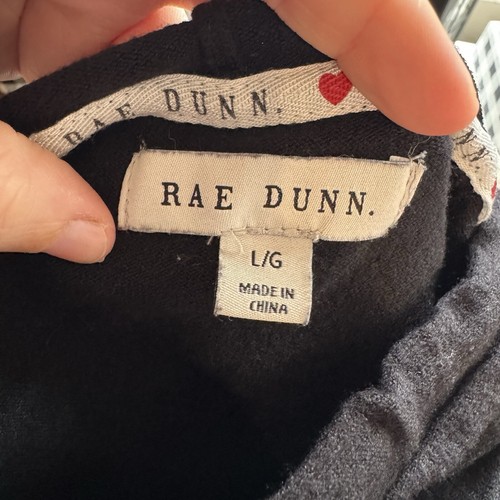 Rae Dunn Large Black Hooded Sweater - Picture 4 of 5