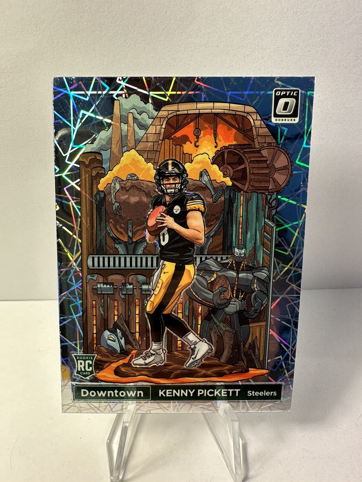 Kenny Pickett 2022 Donruss Optic Downtown Lazer Prizm SSP Rookie Card RC #DT-KP