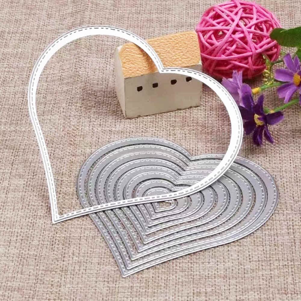 4 Pieces Love Heart Cutting Dies Metal Template Molds Valentine's Day Multi-S...