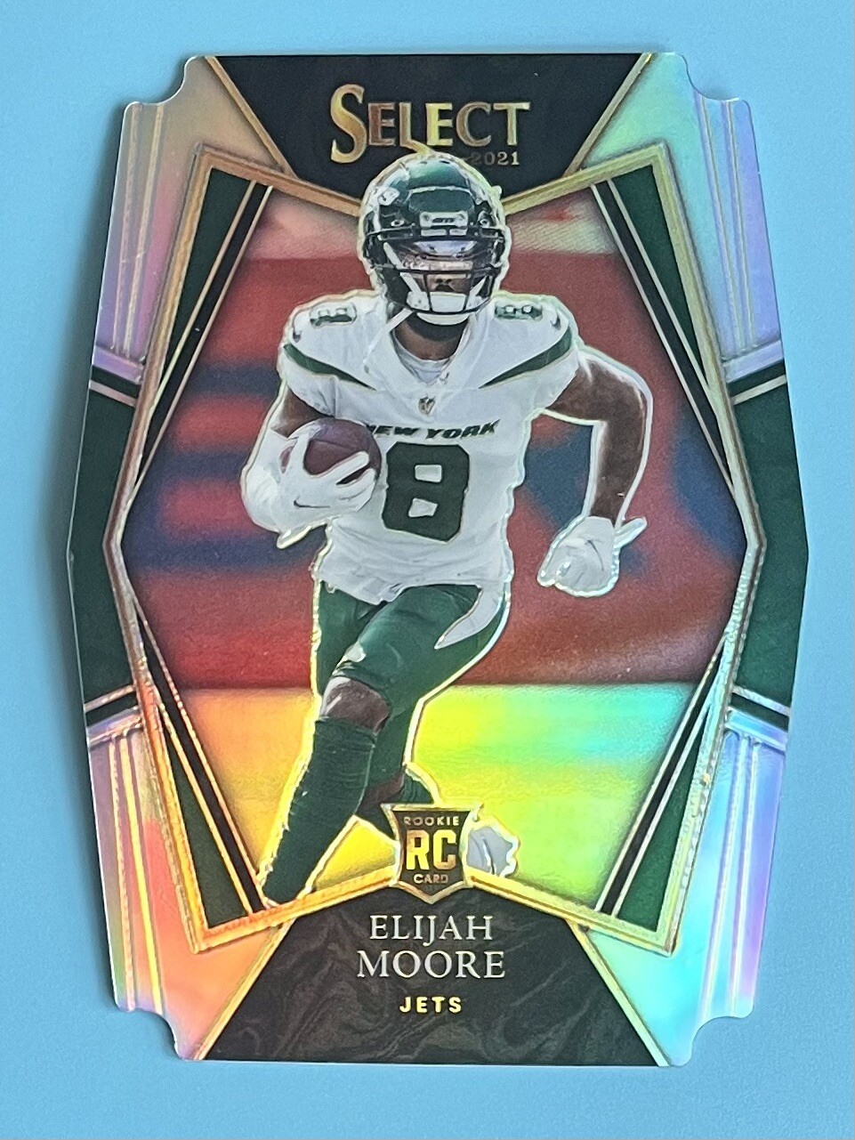 2021 Panini Select Elijah Moore Rookie Premier Level Silver Prizm Die Cut #156