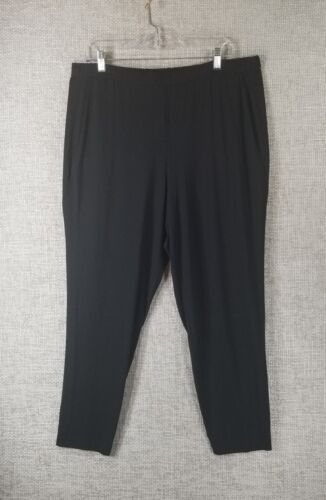 Eileen Fisher Cropped Pullon Pants Black Women's L