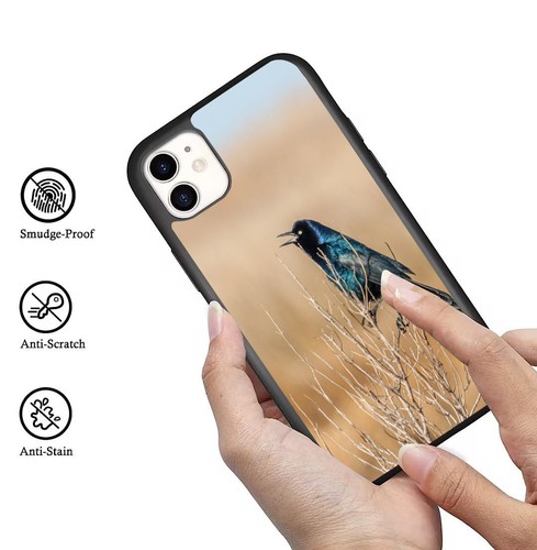 For iPhone SE XS XR Max 5 6 7 8 Plus Quiscalus boat tailed grackle Case Friendly - Picture 10 of 25