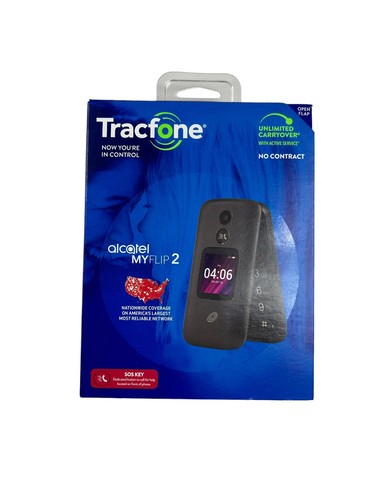 Tracfone Alcatel MYFLIP 2 (A406DL) Prepaid Flip Phone T9 - OPEN BOX