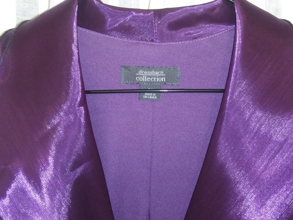Dressbarn Women's Shimmery Size 14 Satiny Purple Blouse Top Gala Party Dressy - Изображение 2 из 4