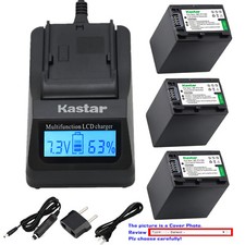 Kastar Battery LCD Fast Charger for Sony NP-FV100 HXR-MC50 HXR-NX30 HXR-NX70