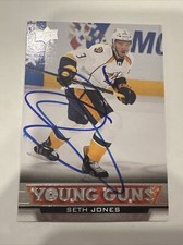 Signed Seth Jones 2013/14 UPPER DECK YOUNG GUNS RC #228 Autographed Predators