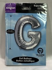Anagram Balloons Letter G Foil Mylar Balloon 25  X 32  Silver New  
