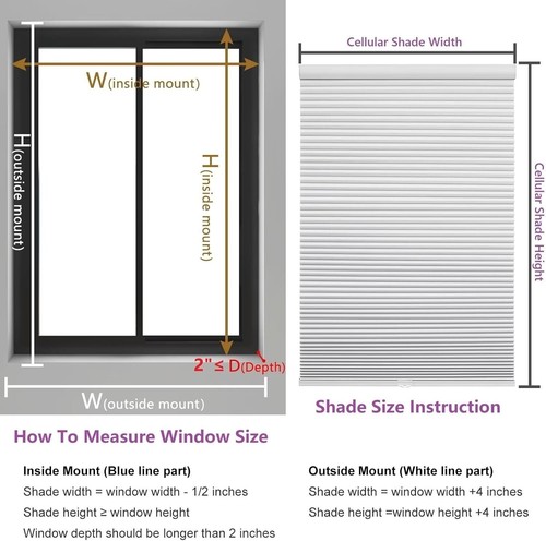 Light Filtering Cordless Honeycomb Shades - 1.5'' Pleated Window Blinds, 35'' W - Picture 9 of 11