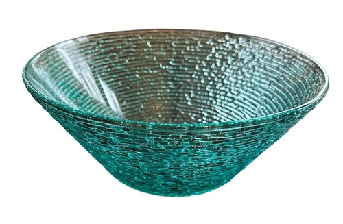 Anchor Hocking Soreno Aquamarine Glass Salad Serving Bowl 11 1/2"