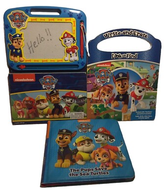 Paw Patrol 3 Three Book Lot Soft Or Board Books Nickelodeon Dog Dogs Interactive