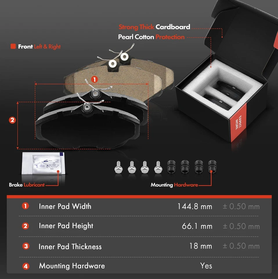 6x Front Disc Brake Rotors &Ceramic Brake Pad for Land Rover Discovery 1999-2004 - Image 3 of 4