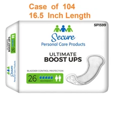 104 Pack Booster Pad 16.5" Secure Ultimate Boost UPS Heavy Absorbency SP1599