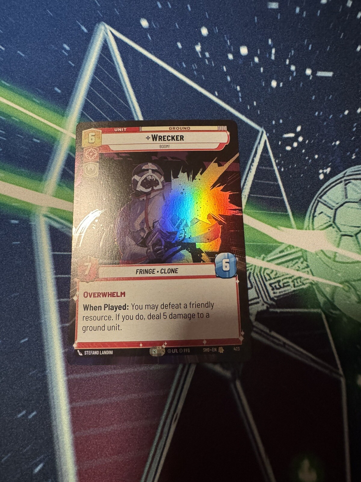 Star Wars Unlimited Shadows Of The Galaxy Wrecker #423 Hyperspace Foil