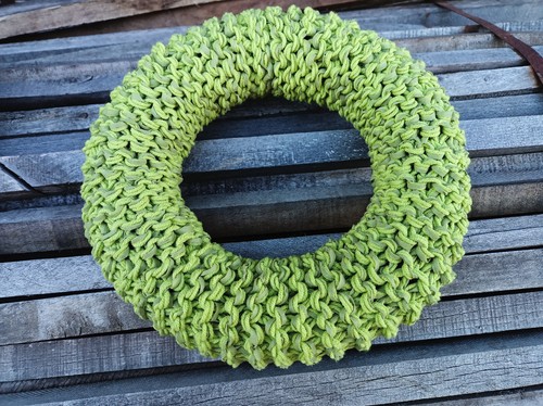 Grün Bunte Strickkränze 2 Farben zur Wahl Frühling Ostern  Sommer  27 cm handarb - Bild 6 von 12