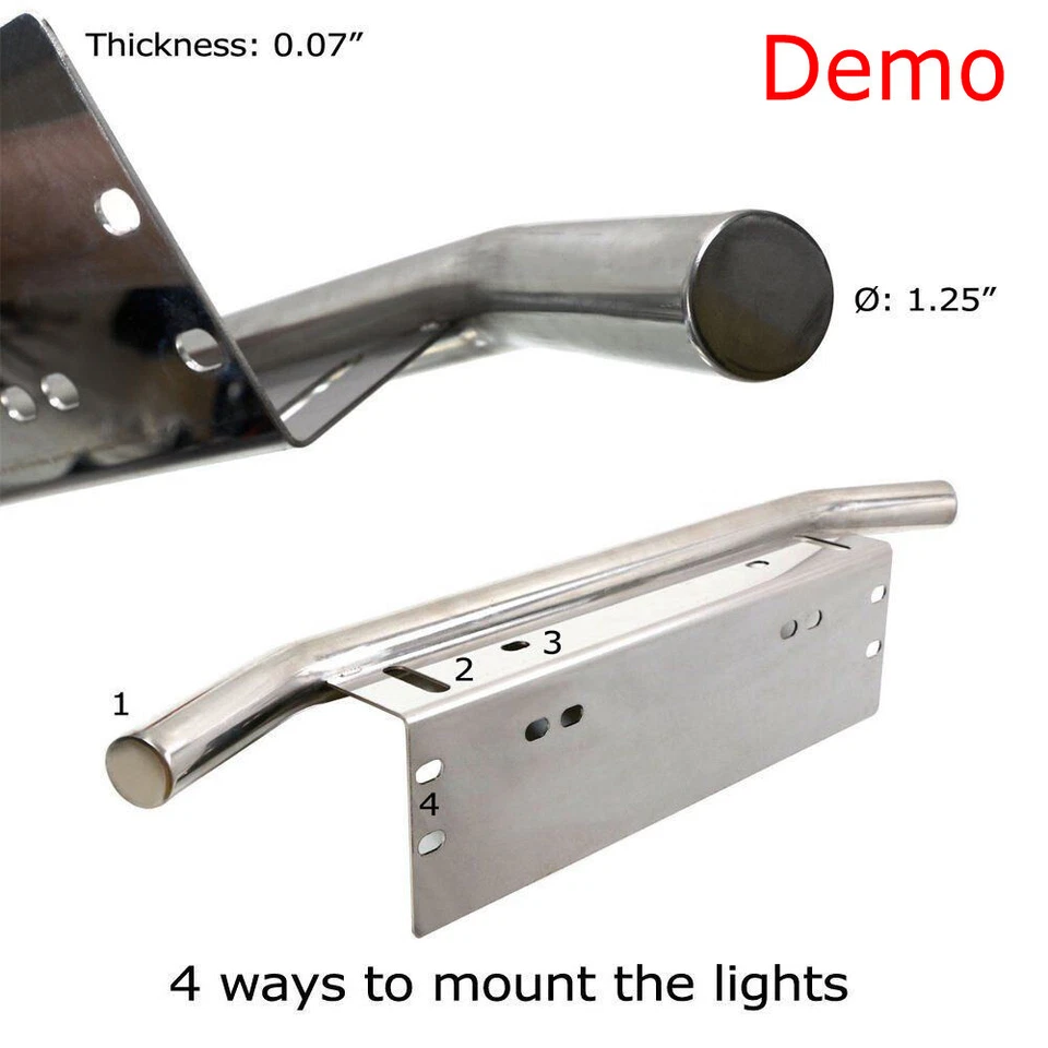 Soporte de montaje de placa de matrícula estilo barra Bull luces todoterreno Foto 3 de 4