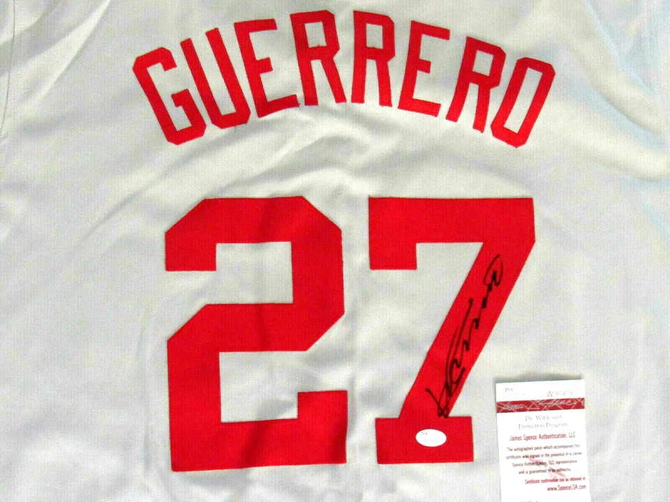 VLADIMIR GUERRERO MVP ANAHEIM ANGELS HOF SIGNED AUTO STAT JERSEY JSA - Image 2 of 3