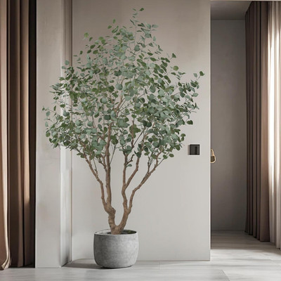 7.5Ft Artificial Eucalyptus Tree - Realistic Faux Plant for Home & Office Decor