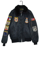 VINTAGE AIR FORCE made in usa TIMBER KING W/ PATCHES NAVY BLUE FLORIDA ALASKA CA