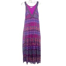 Anthropologie Weston Women's Size S Rubis Maxi Dress Tribal Print Sleeveless