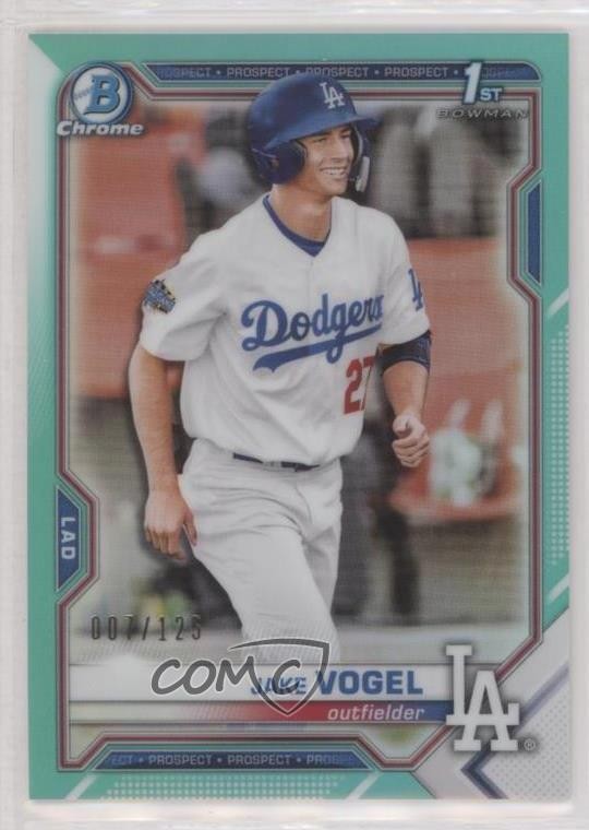 2021 Bowman Chrome Prospects Aqua Refractor 7/125 Jake Vogel #BCP-59 rf2