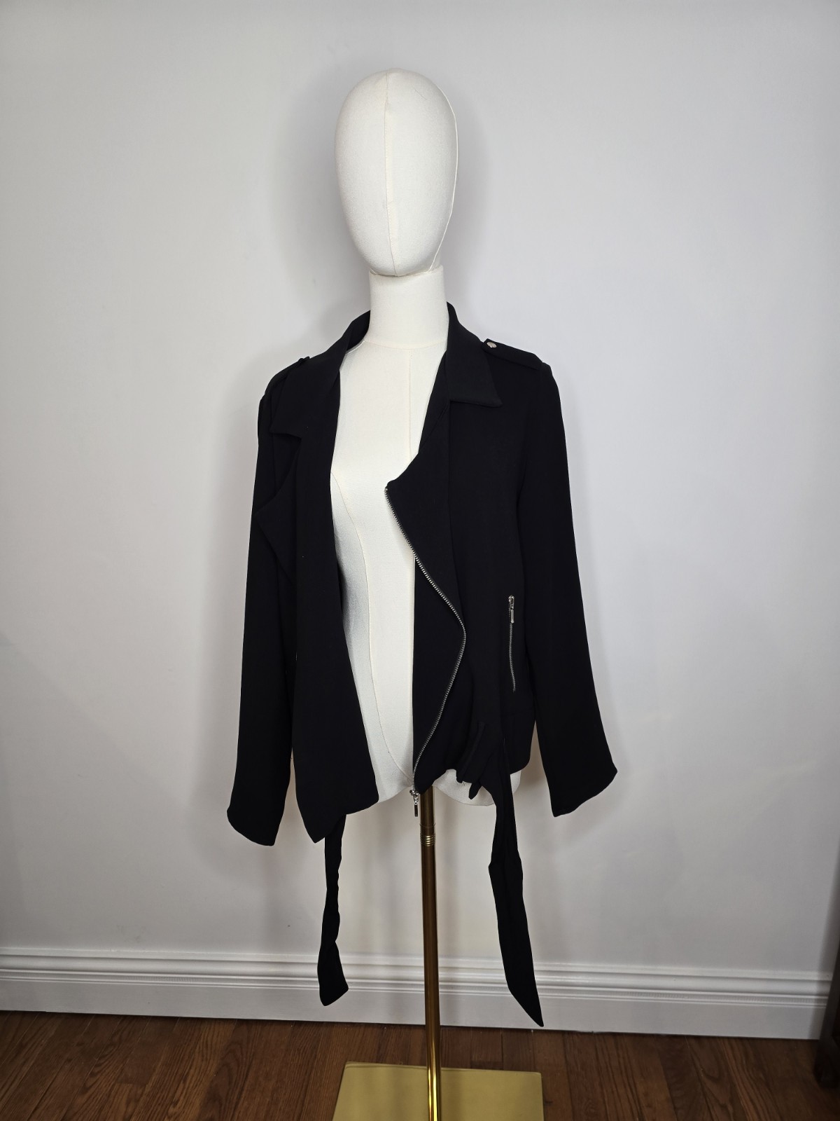 Zara Basic Women's Black Blazer Jacket Asymmetric… - image 2