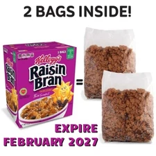 Kellogg’s Raisin Bran Cereal 76.5 oz (2 Bags) – High Fiber – Exp 02/2027 – New