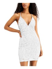 EMERALD SUNDAE Womens Mini Dress White Back Padded Cups Juniors XS
