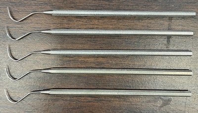 Beau Tech SH-123 Curved Tip ESD Safe Stainless Steel Mil Probe, 5.625'', Lot of 5