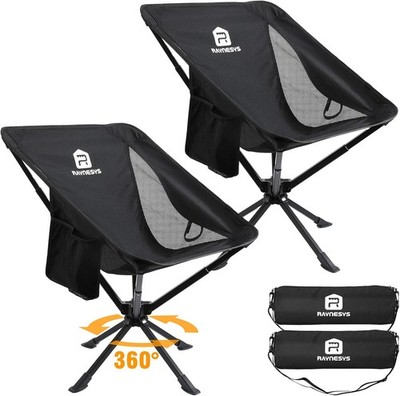 Raynesys Portable Camping Chair 2 Pack Quick Setup 360 Rotation