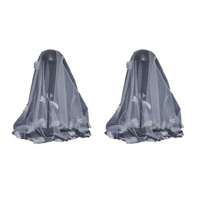 Wedding Tulle Bridal Layered Veil with Feather Photography Bridesmaids Veil