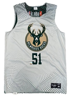 MILWAUKEE BUCKS JR NBA LEAGUES REVERSIBLE BASKETBALL JERSEY  ADULT MEDIUM