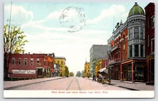 Van Wert OH Hotel Marsh w/Turret (Removed)~Palmer Furniture~Spears 1908 Postcard