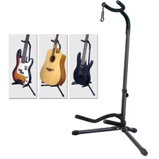 Floor Tripod Guitar Steel Stand Floor Tripod Guitar Stand Folding Vertical US