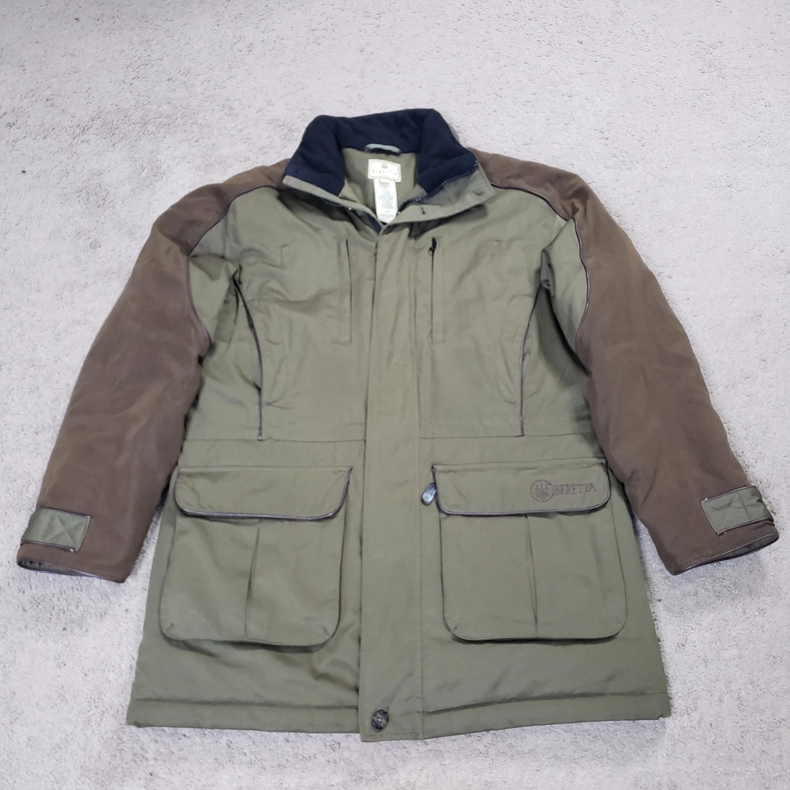 Beretta Coat Men M Green Brown Hunting Shooting Utility Jacket Pockets Lined - product detail image 1
