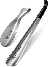 Long Handle Metal Shoe Horn 16.5" And 7.5" Travel Shoe Spoon 2 Pack