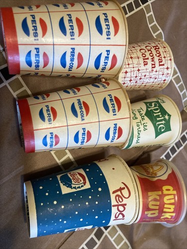 6 WAX PAPER CUPS PEPSI Sprite RC Mcd Dunk RESTAURANT Drive In | eBay