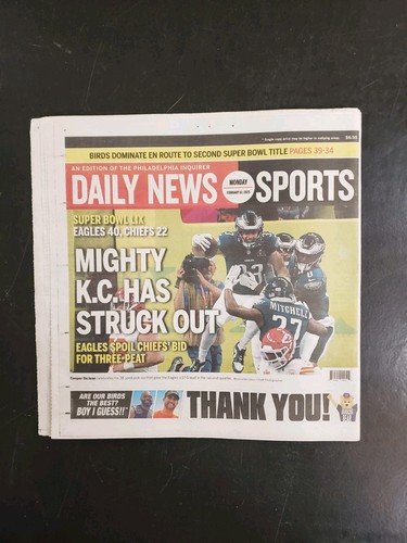 Philadelphia Eagles Inquirer Daily News Super Bowl LIX Champs Newspapers 2025 - Picture 5 of 7