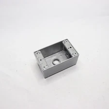 1-Gang Metal Weatherproof Electrical Outlet Box with (3) 1/2" Holes - Box Only