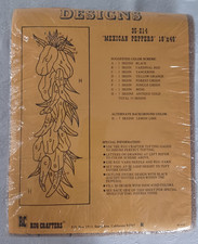 VINTAGE RUG CRAFTERS DESIGN MEXICAN PEPPERS 35-214 BURLAP 18" X 48" 1976 NIP