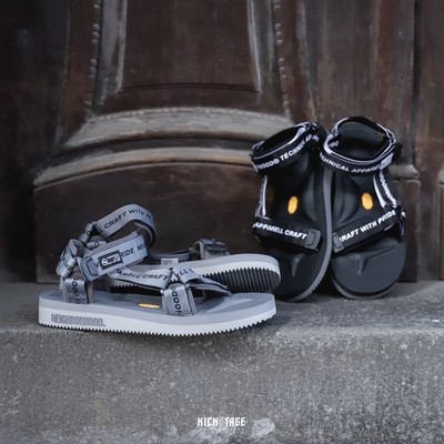 NEIGHBORHOOD x SUICOKE DEPA-V2 OG-022V2 Black Gray Grey Vibram Slides Sandals