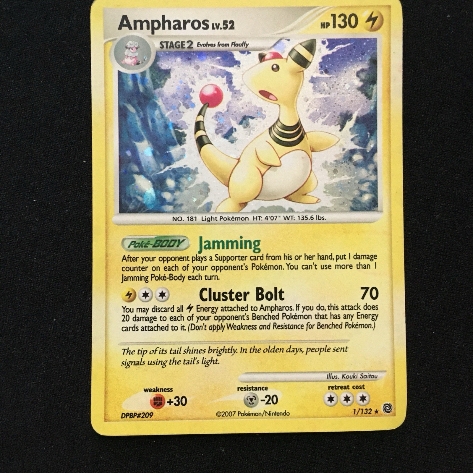 Ampharos 1/132 Pokémon Card (Holo) Heavily Played