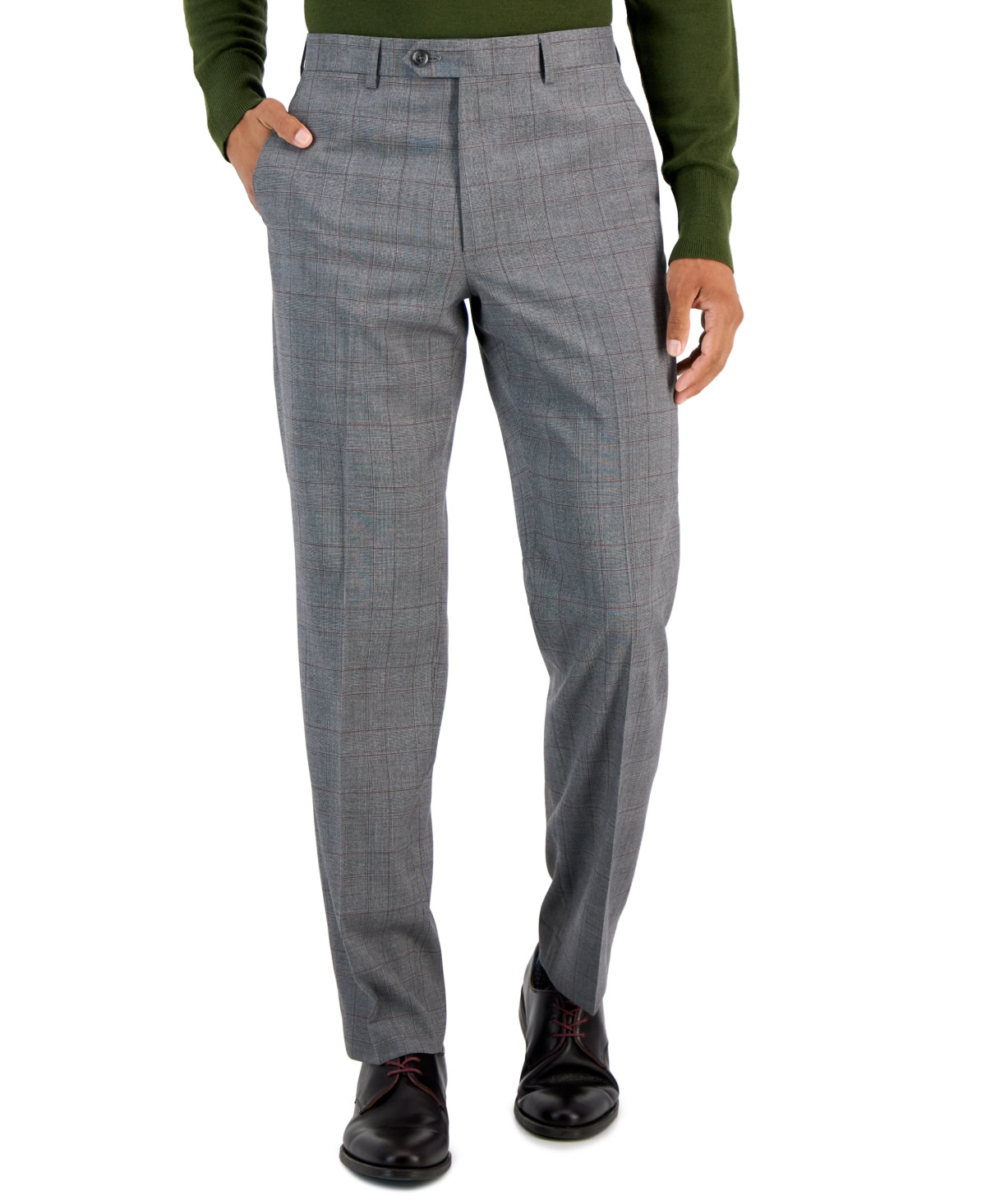Мужские брюки классического покроя Sean John 4432 в серо-красную клетку 2390₽