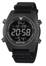 KHS Inceptor Black Steel Digital Armbanduhr NATO
