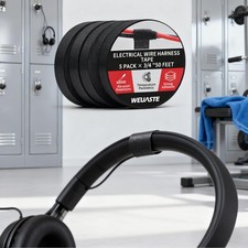 5 Pack Premium Wiring Tape 3/4"x50FT - High Temp Self-Adhesive for Vehicle Y8